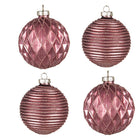 Kerstballen set 4 stuks Ø 8 cm rood glas