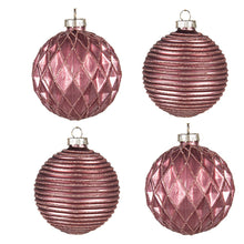 Kerstballen set 4 stuks Ø 8 cm rood glas