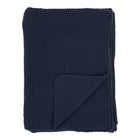 Plaid 130x170 cm gerecycled katoen donkerblauw