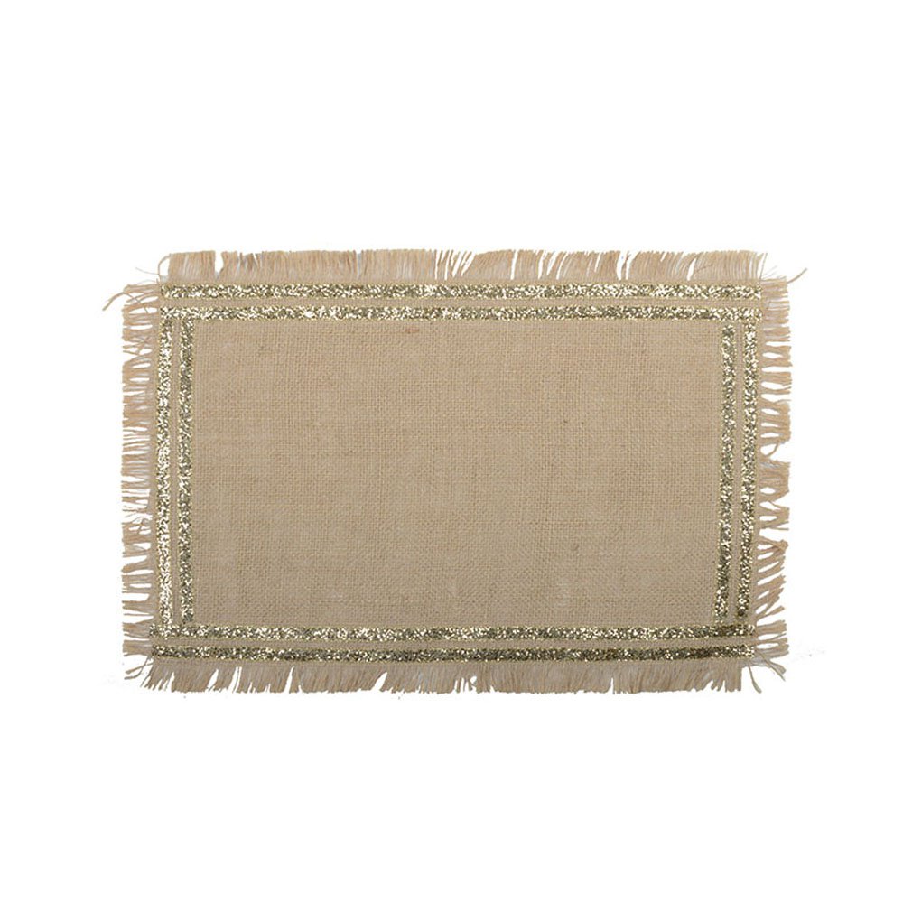 Plat bord goud jute 42x28x1 cm