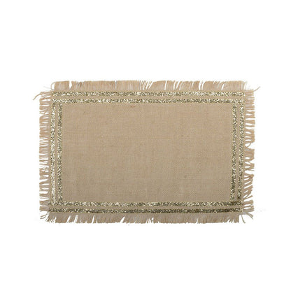 Plat bord goud jute 42x28x1 cm