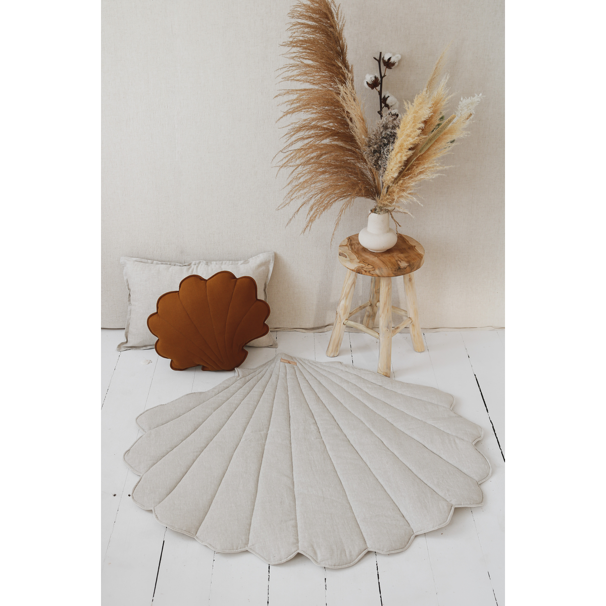 Sand Linen Shell Mat Indoor And Outdoor Use Comfortable