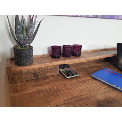 Bureau 120x77/88x55 cm mangohout zwart