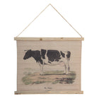 Wall Hanging Cow 64x53 cm Beige Jute Wall Tapestry