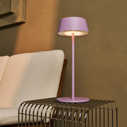Hugo Violet Lilac Rechargeable Table Lamp - Stylish, dimmable lamp & wireless