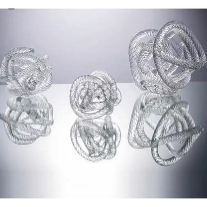 Middelgrote Geknoopte Glazen Sculptuur met Nautisch Touw