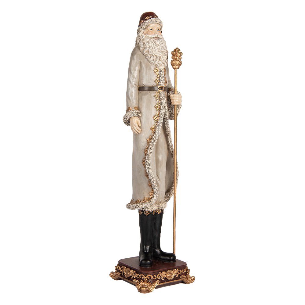 Kerstman beeld 10x10x42 cm grijs kunststof