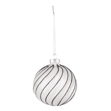 Kerstbal 4 stuks Ø 8 cm zwart grijs glas