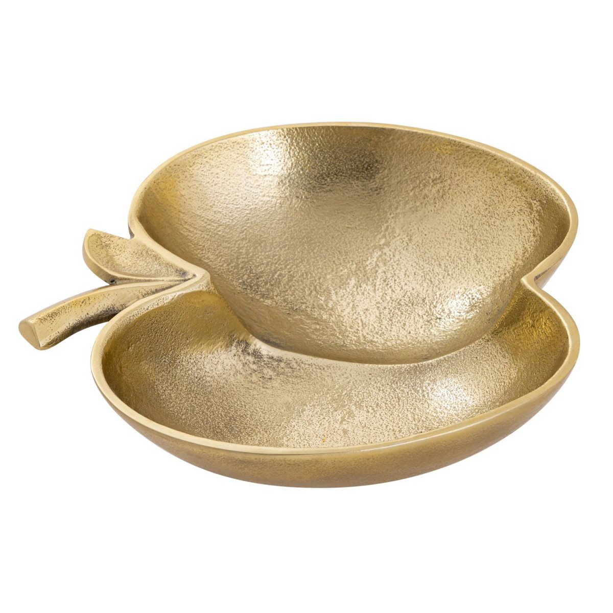 Decoratieve schaal appel goud zilver aluminium 21x21x5 cm