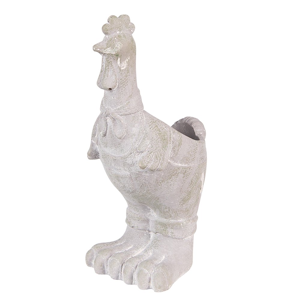 Flowerpot Rooster 11x10x26 cm Grey Stone