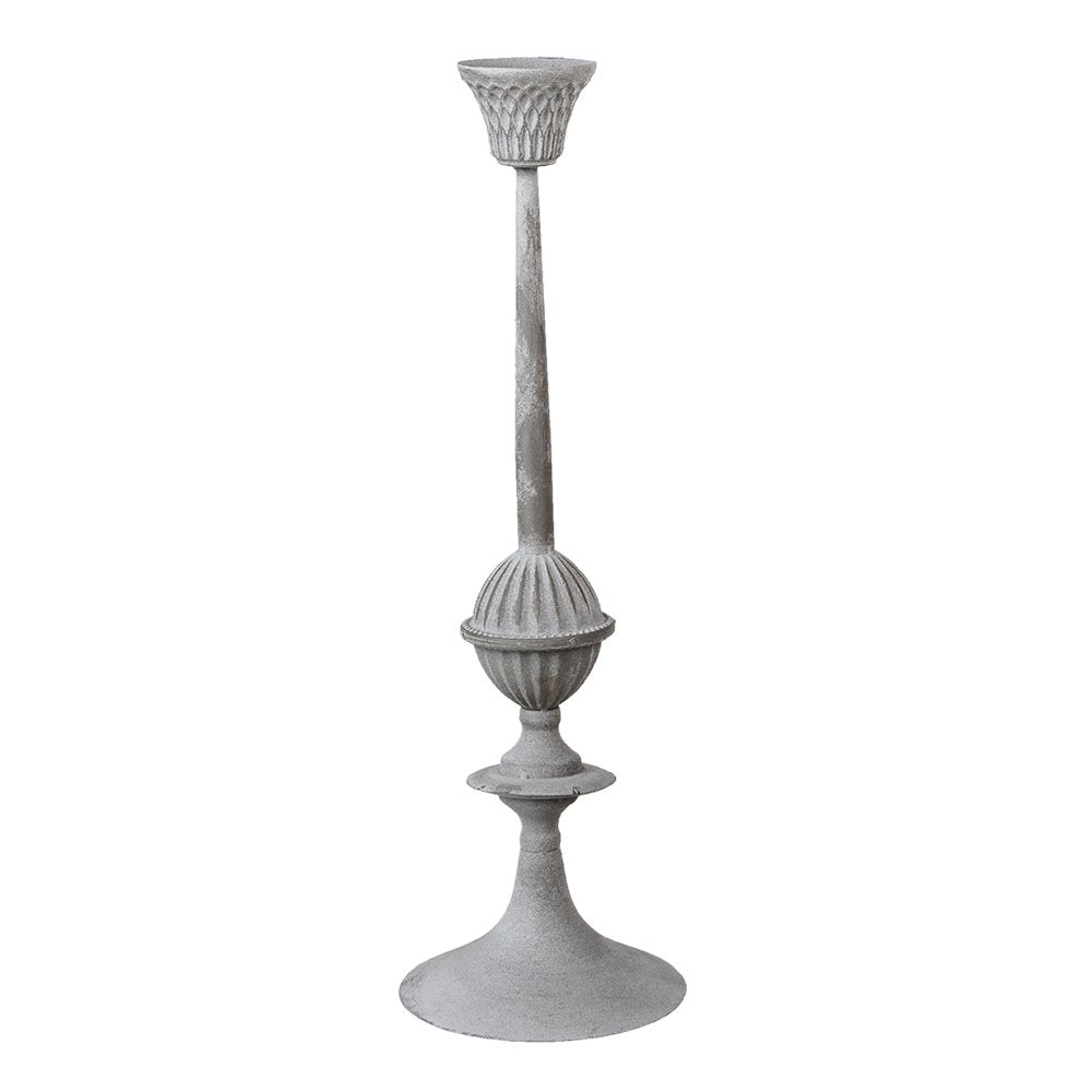 Kandelaar Ø 15x50 cm Zilverkleurig IJzer Kaarsenstandaard