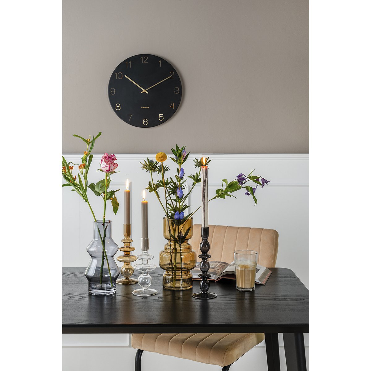 Wandklok Karlsson Charm 20 cm goud