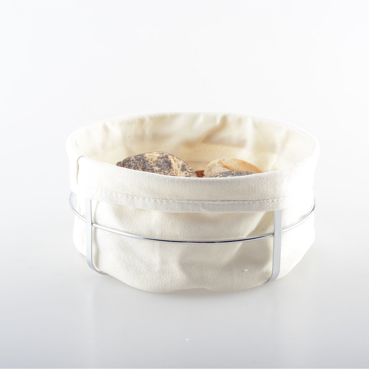 Broodmand rond zilver 22x22x10 cm