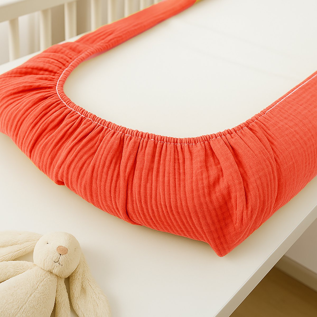 Strawberry organic cotton changing pad cover