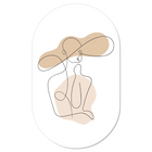 Wall oval line art hat