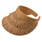Zonneklep papierstro bruin met franjes