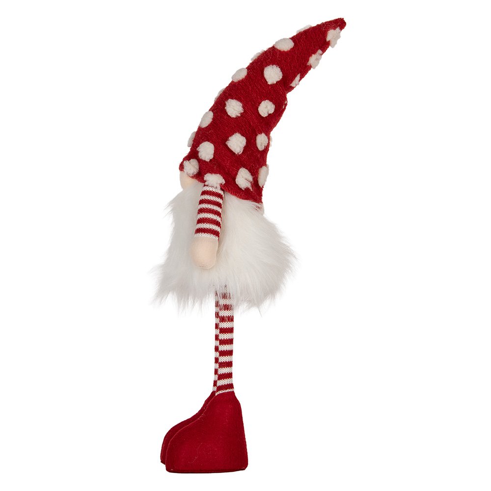 Kerstkabouter met LED 8x12x56 cm rood synthetisch