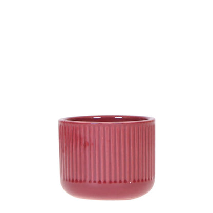 Sierpot keramiek rood ribbels Ø6x6 cm