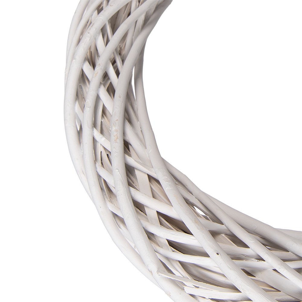 Krans Ø 50x9 cm Wit Rotan