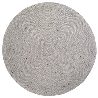 Vloerkleed rond 160 cm grijs wol katoen