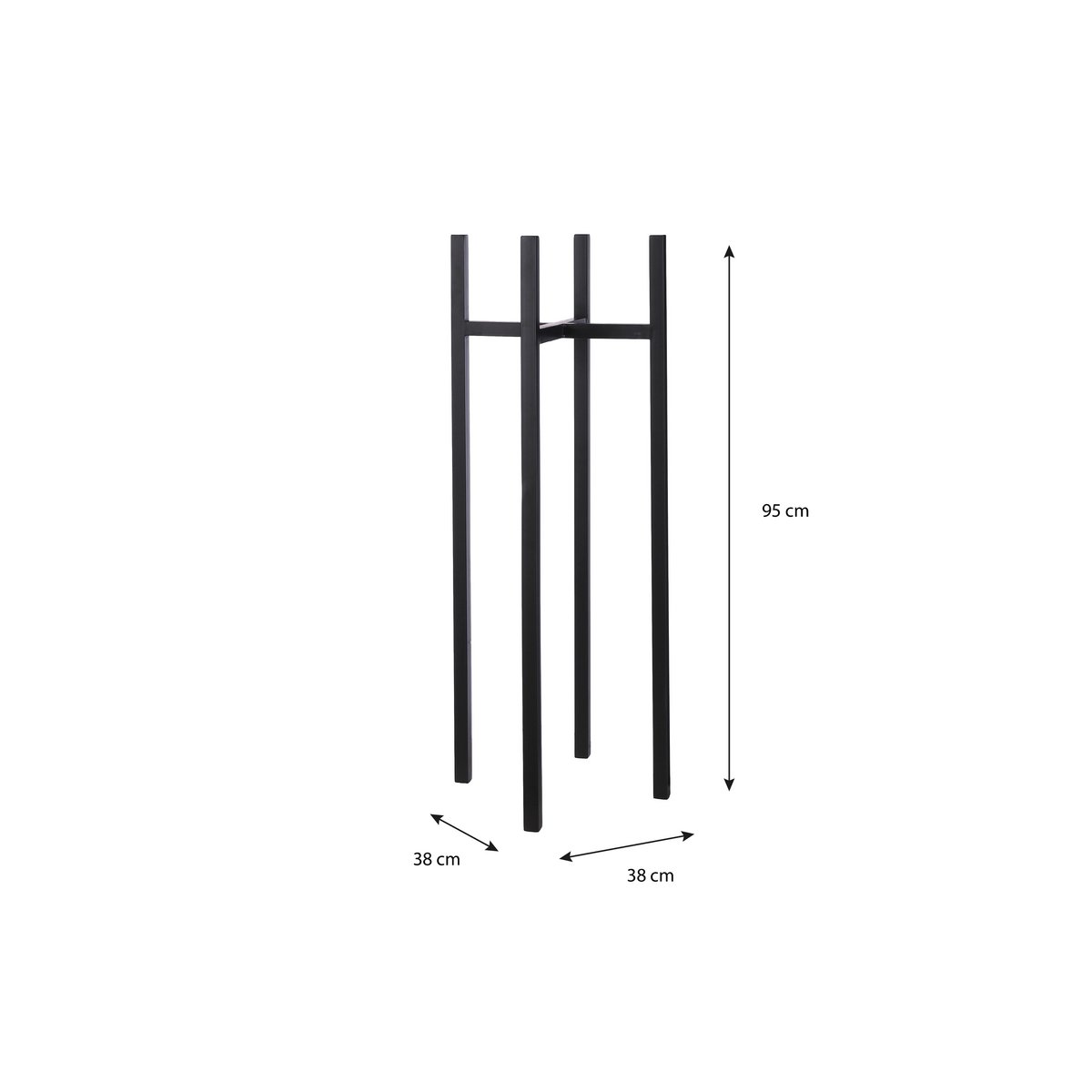 Plantenstandaard metaal 95 cm zwart