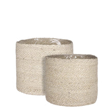Plantenmand jute crème Ø30 cm set van 2