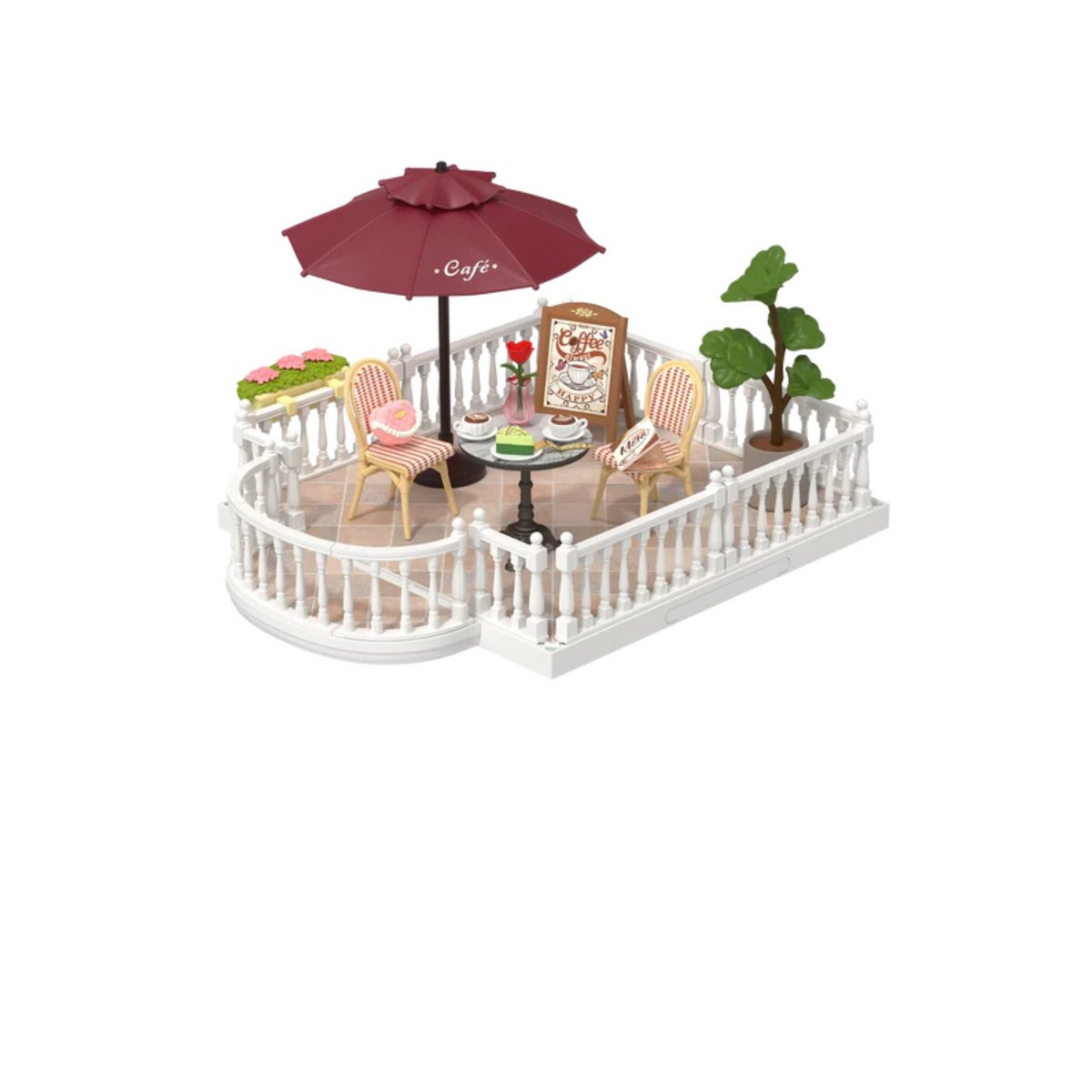 Bouwset café terras 18x12,3x16,3 cm kunststof