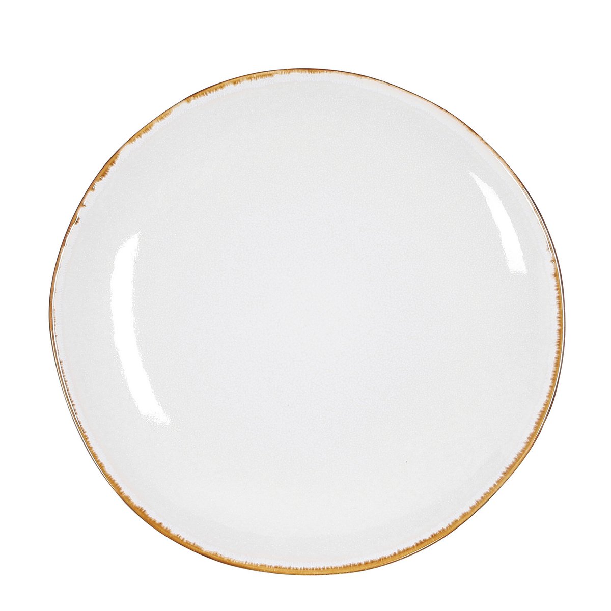 Dinerbord keramiek Ø26,5 cm wit bruin randje
