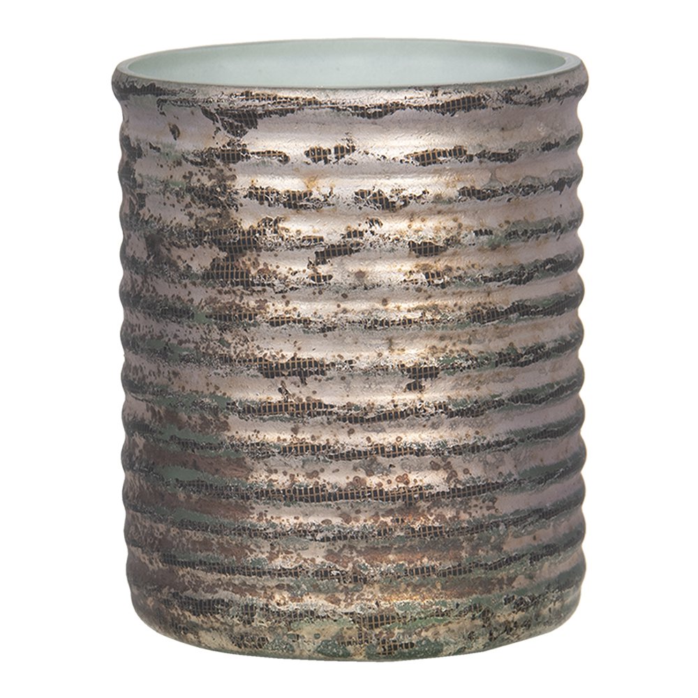 Theelichthouder Ø 8x9 cm koperkleurig glas