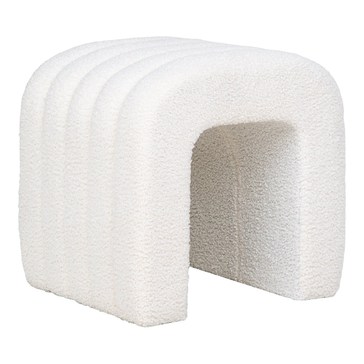 Poef wit bouclé 41x36,5 cm