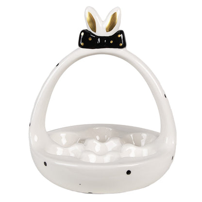 Eggshell Ø 16x19 cm White Black Ceramic