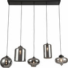 Hanglamp smoke glas 5-licht ø18-27 cm
