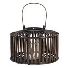 Windlicht hout bruin Ø 33x24 cm