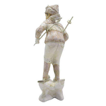 Beeld kind 19 cm roze wit kunststof