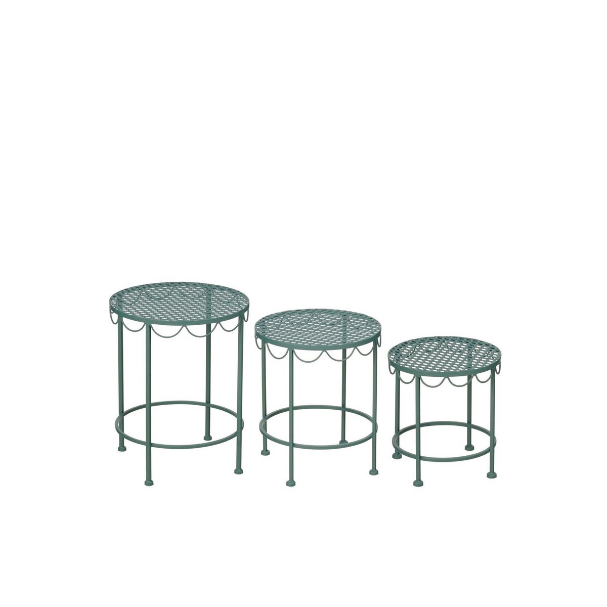 Plantenstandaard 3 stuks groen ijzer