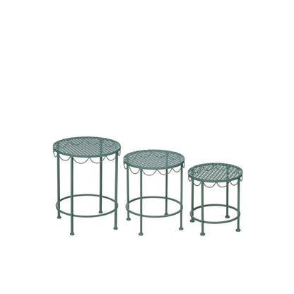 Plantenstandaard 3 stuks groen ijzer