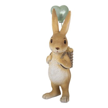 Decorative Figure Rabbit 7x5x17 cm Brown Plastic