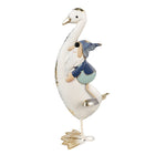 Decoration Statue Goose 36 cm White Blue Metal