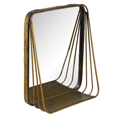 Mirror 26x32 cm Copper-colored Metal Large Mirror