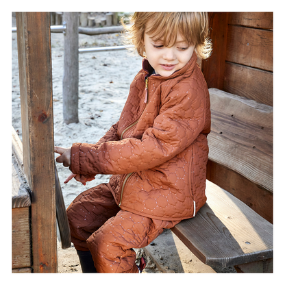 Kinder thermoset 100% gerecycled polyester caramel café