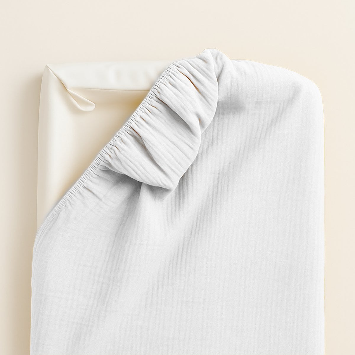 Organic cotton changing pad cover white