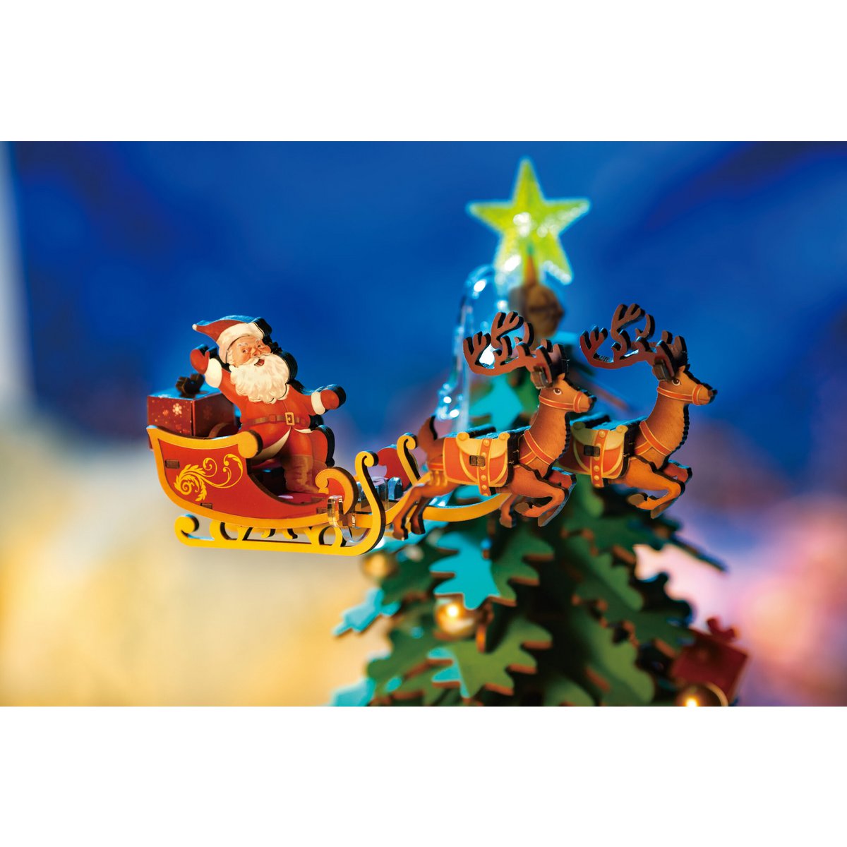 Robotime, Music Box Wood DIY 3D Puzzle Christmas Melody Tree, AMS01, 30x30x40cm