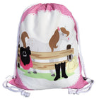 Gymtas kinderen pony motief wit roze