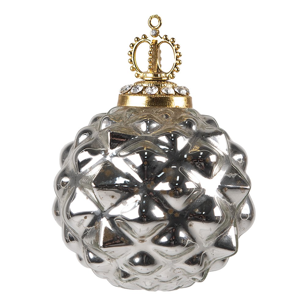 Christmas bauble Ø 8 cm Silver-coloured Glass Christmas decoration