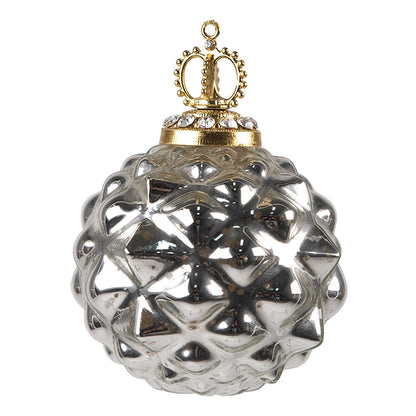 Christmas bauble Ø 8 cm Silver-coloured Glass Christmas decoration