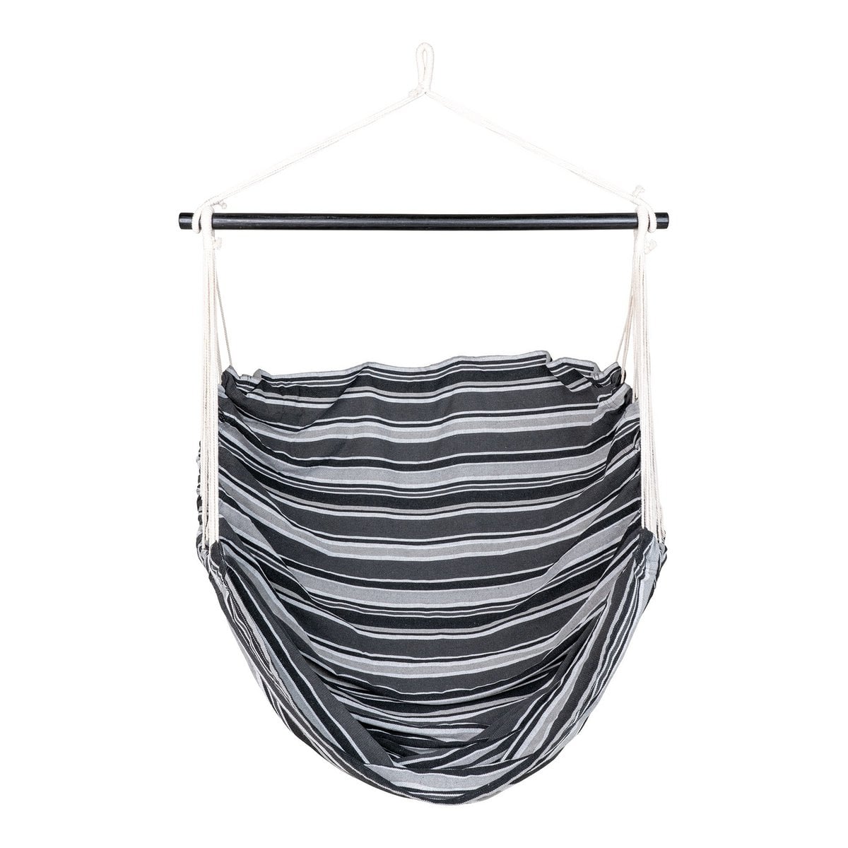Lamia hangstoel - grijs/zwart, 85% katoen 15% polyester, lariks