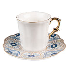 Kop en schotel 95 ml wit blauw
