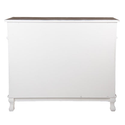 Dressoir hout 126x40x112 cm wit bruin