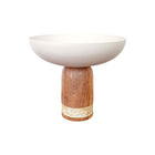 Wooden white fruit bowl large model 25.5x25.5x22 cm