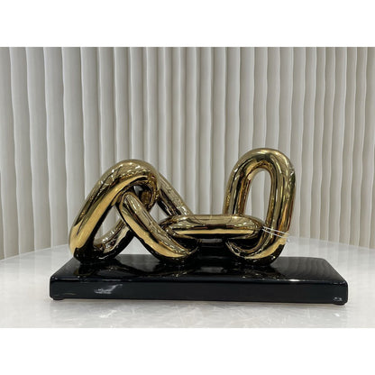 Keramiek sculptuur goud zwart 28,5x18 cm
